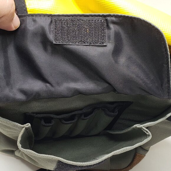 Supreme Canvas Messenger Bag Green/Brown Adjustable Strap Durable & Stylish - Picture 9 of 12